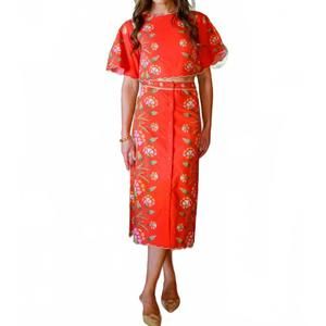 NEW ELIZABETH JAMES THE LABEL frannie skirt-indian flower in red